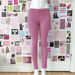 red white striped stretch leggings indie sleaze retro